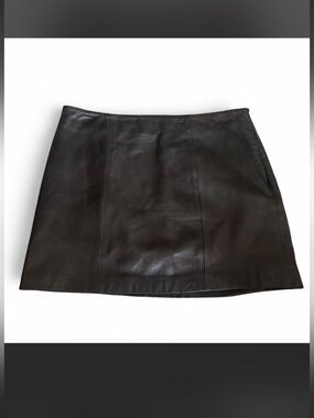 La marque leather brown skirt